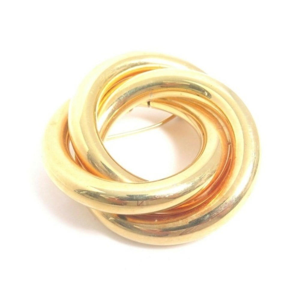 VINTAGE LOVE KNOT GOLD‎ PLATED WREATH PIN BROOCH